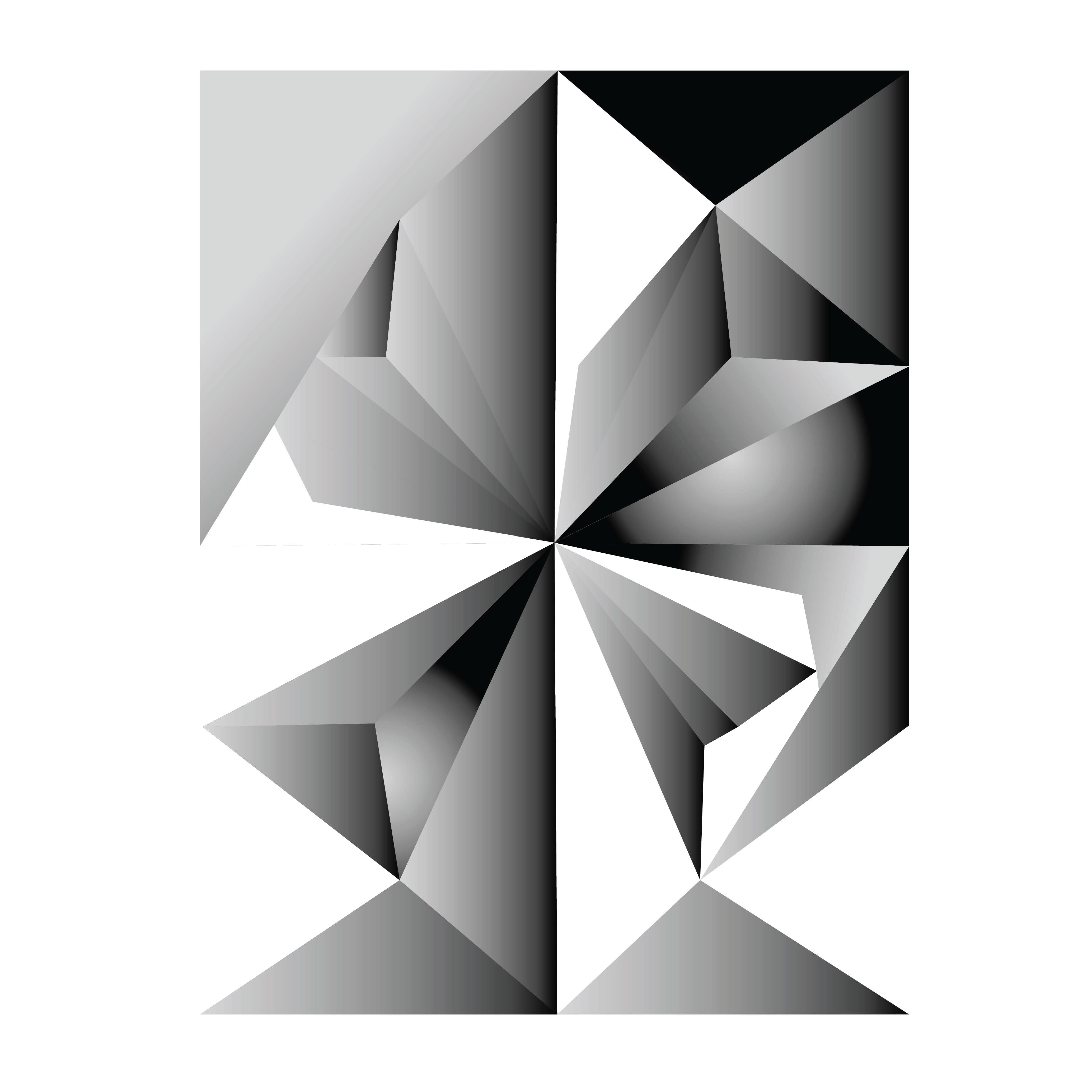 Composición bidimensional digital en escala de grises